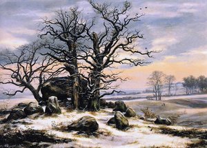 Megalith Grave Near Vordingborg In Winter — Johan Christian Claussen Dahl