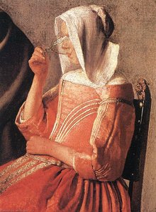 Eine Dame Beim Trinken Und Ein Herr (detail) — Johannes Vermeer