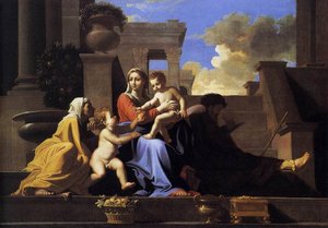Die Heilige Familie Auf Den Stufen — Nikolaus Poussin