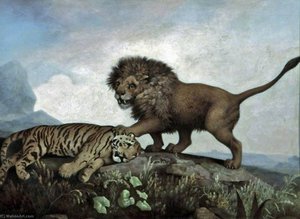 A Lion And Tiger — George Stubbs