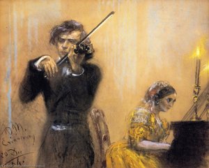 Clara Schumann And Josep Joachim In Concert — Adolph Von Menzel