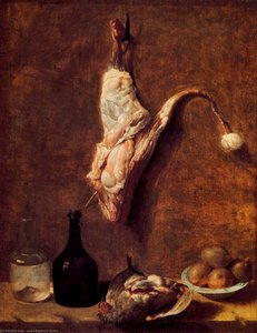 Still Life With Calf Leg — Jean-baptiste Oudry