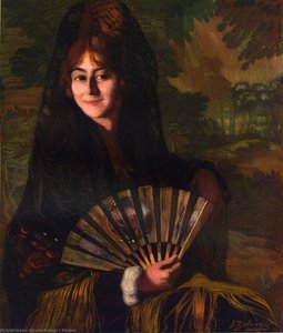 Woman With Fan — Игнасио Зулоага