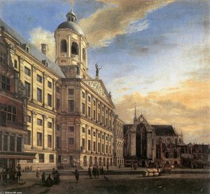 Amsterdam, Dam Square With The Town Hall And The Nieuwe Kerk — Jan Van Der Heyden