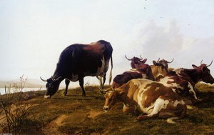 Cattle Resting Beside A River — Thomas Sidney Cooper