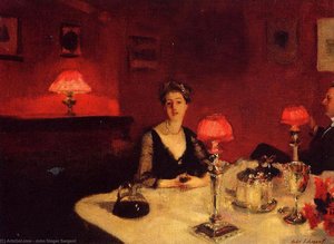 Masă De Cină În Noapte (de Asemenea Cunoscută Sub Numele De Domnul Și Doamna Albert Vickers) — John Singer Sargent