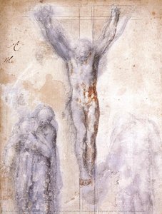 Study Of ^quot;christ On The Cross Between The Virgin And St. John The Evangelist^quot; — Michelangelo Morlaiter