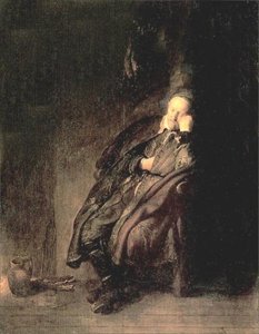 Oude Man Slaapend — Rembrandt Van Rijn