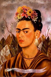 Selbstporträt Gewidmet An Dr. Eloesser Und Seine Töchter — Frida Kahlo