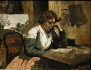 La Jeune Fille En Lecture — Jean-baptiste-camille Corot