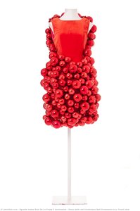Dress with red Christmass Ball Ornaments\n\n— Front view