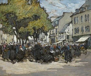 Le Marché Dans La Rue, Concarneau — Georgina Moutray Kyle