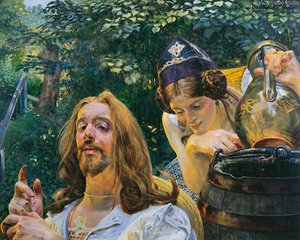 Christ And Samaritan Woman — Jacek Malczewski