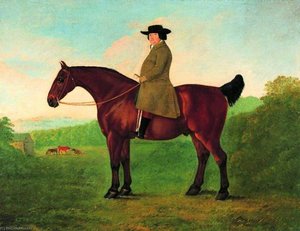 Robert Bakewell Mounted On A Bay Cob — John Boultbee
