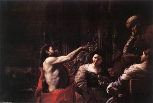 St John The Baptist Before Herod — Mattia Preti