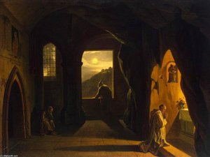 Monks In A Cave — François Marius Granet