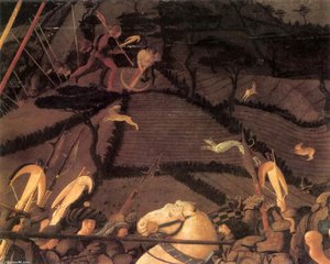 Bernardino Della Ciarda Thrown Off His Horse (detail) — Paolo Uccello