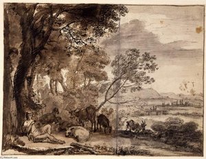 Paesaggio Con Un Capraio — Claude Lorrain (claude Gellée)
