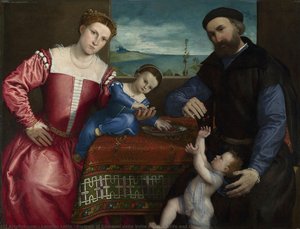 Portrait Of Giovanni Della Volta With His Wife And Children — 洛伦佐·洛托
