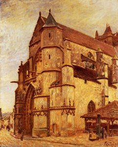Die Kirche Von Moret, Regnerischer Morgen — Alfred Sisley
