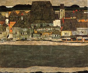 Maisons Au Bord De La Rivière (la Vieille Ville) — Egon Schiele