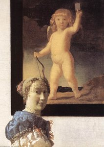 Lady Standing At A Virginal (detalj) — Johannes Vermeer