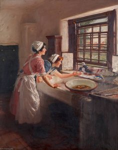 Maids With Pigeons — Frederick William Elwell