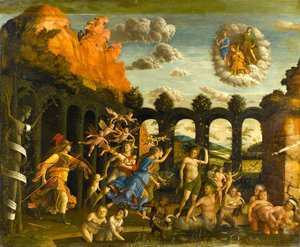 Minerva Vyhánějící Nečistoty Ze Zahrady Cností — Andrea Mantegna