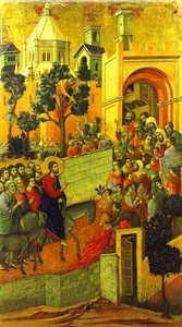 Maestó (back, Central Panel), The Entry Into Jerusalem — Duccio Di Buoninsegna