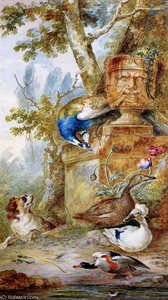 Birds And A Dog In Park Sun — Aert Schouman