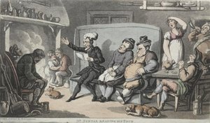 The Rev. Dr. Syntax Reading His Tour — Thomas Rowlandson