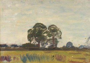 Trees by the Edge of a Field (recto)