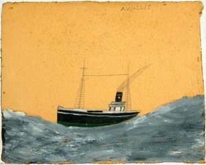 Ship Amid Tall Waves — Alfred Wallis