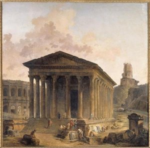 La Casa Quadrata, Le Arene E La Torre Magna Di Nimes — Hubert Robert