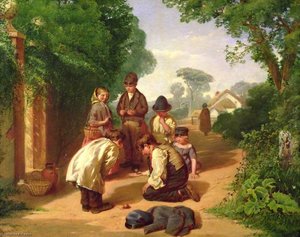 Children Spinning Tops — John Gendall