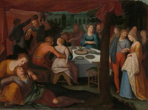 A Nocturnal Banquet, Otto Van Veen, 1600 - 1613 — Otto Van Veen