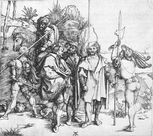Five Lansquenets and an Oriental on Horseback