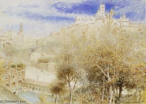 The Fonte Branda, Siena — Albert Goodwin