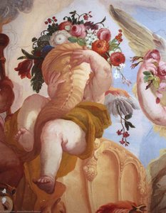 Putto With Cornucopeia (detail) — Johann Michael Rottmayer