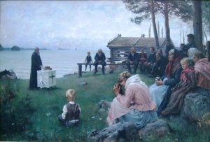 Service Divin Au Bord De La Mer — Albert Edelfelt