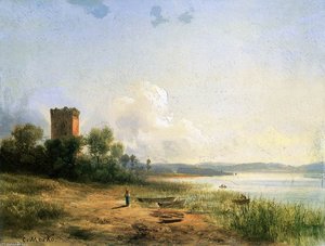 View Of The Lake Trasimeno — Karoly Marko The Elder