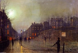 London, View Of Heath Street By Night — John Atkinson Grimshaw