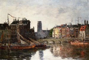 Rotterdam, The Pont De La Bourse — Eugène Louis Boudin