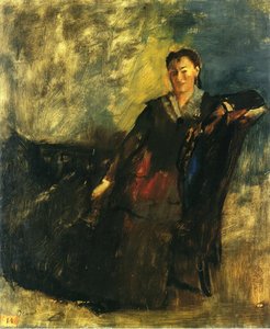 Žena Sediacia Na Kanapé — Hilaire-germain-edgar Degas