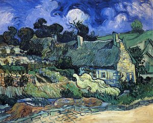 Maisons À Toits De Chaume, Cordeville — Vincent Willem Van Gogh