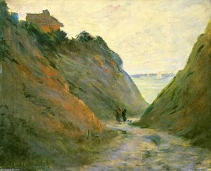 La Route Engloutie Dans Le Falaises À Varangeville — Claude Monet