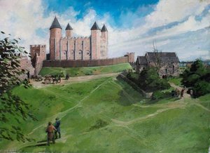 Reconstructed View Of The Tower Of London, Norman Castle With Roman Walls, C.1100 — Ivan Lapper