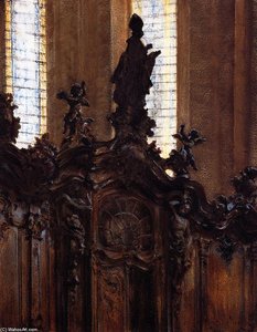 Choirstalls In Mainz Cathedral — Adolph Von Menzel
