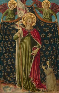 Saint Ursula With Two Angels And Donor — Benozzo Gozzoli