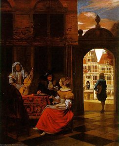 Musikalische Feier In Einem Innenhof — Pieter De Hooch